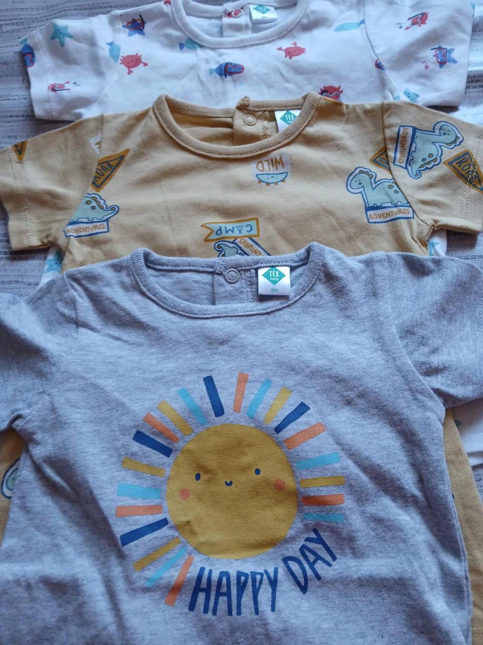 Lote de 3 macacões combishorts para menino Tex Baby 60 cm 3 meses – photo 3